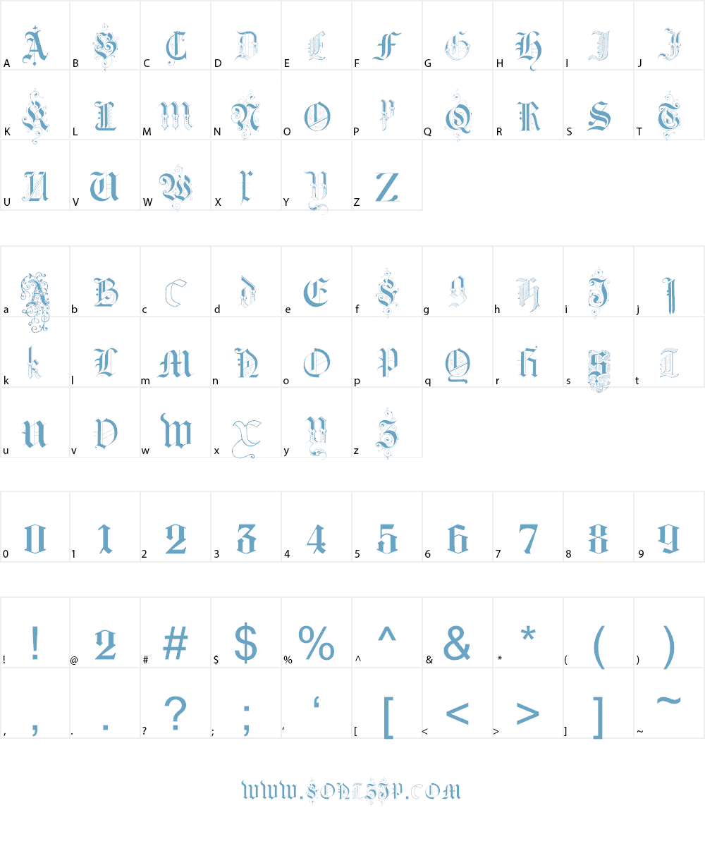 Kidnapped at German Lands Three Font Character